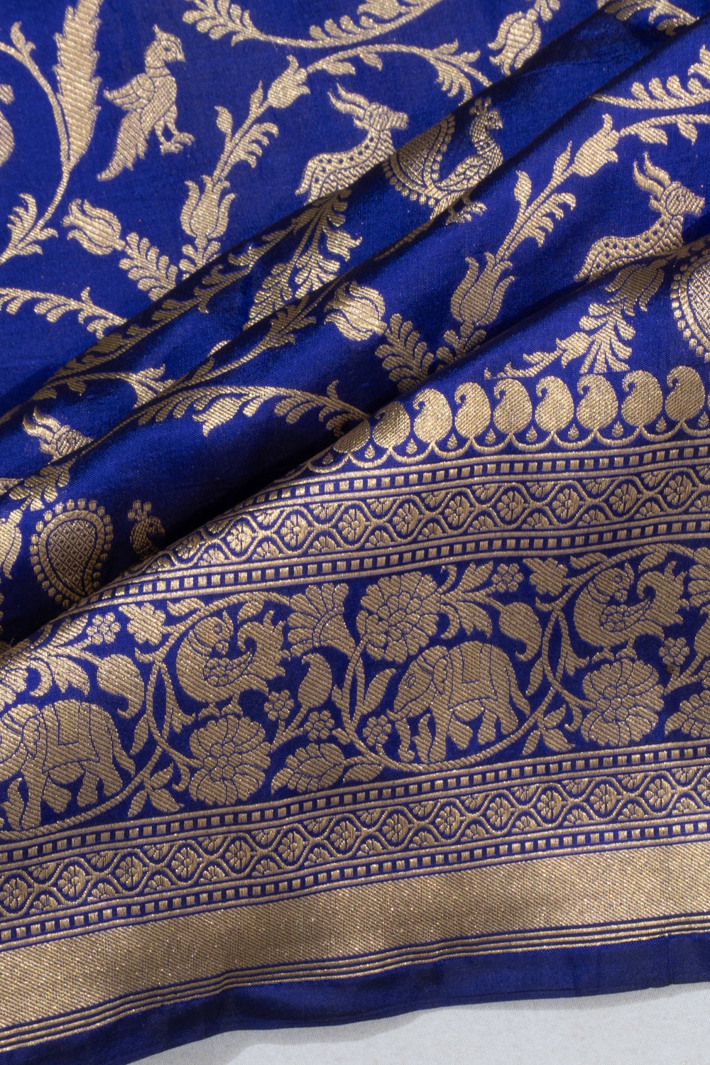 Banarasi Silk Shikargah Royal Blue Saree
