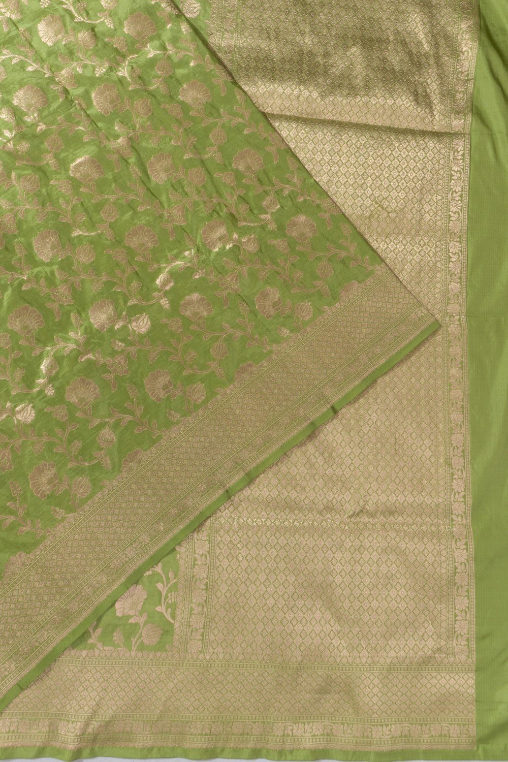 Banarasi Silk Jaal Green Saree