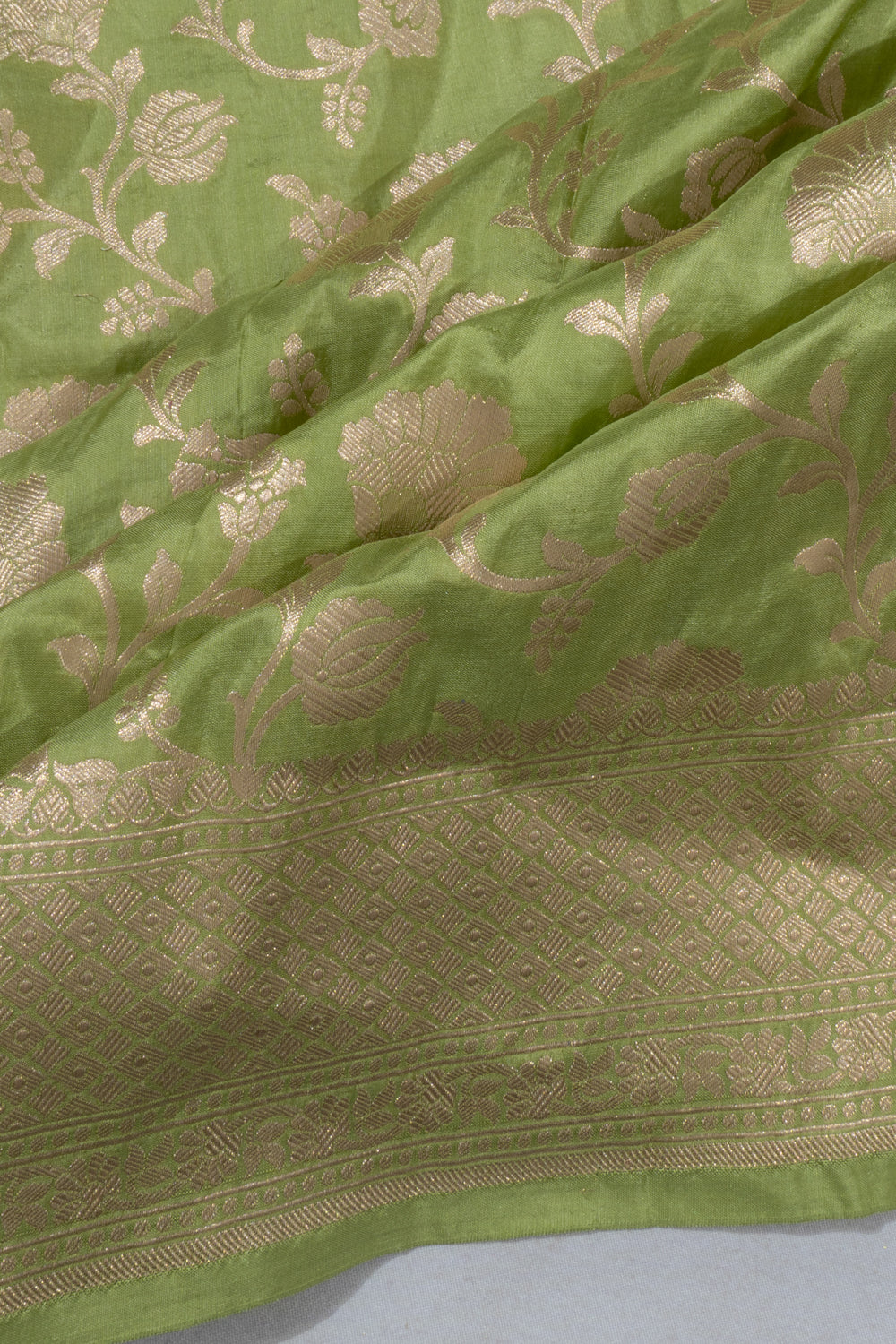 Banarasi Silk Jaal Green Saree