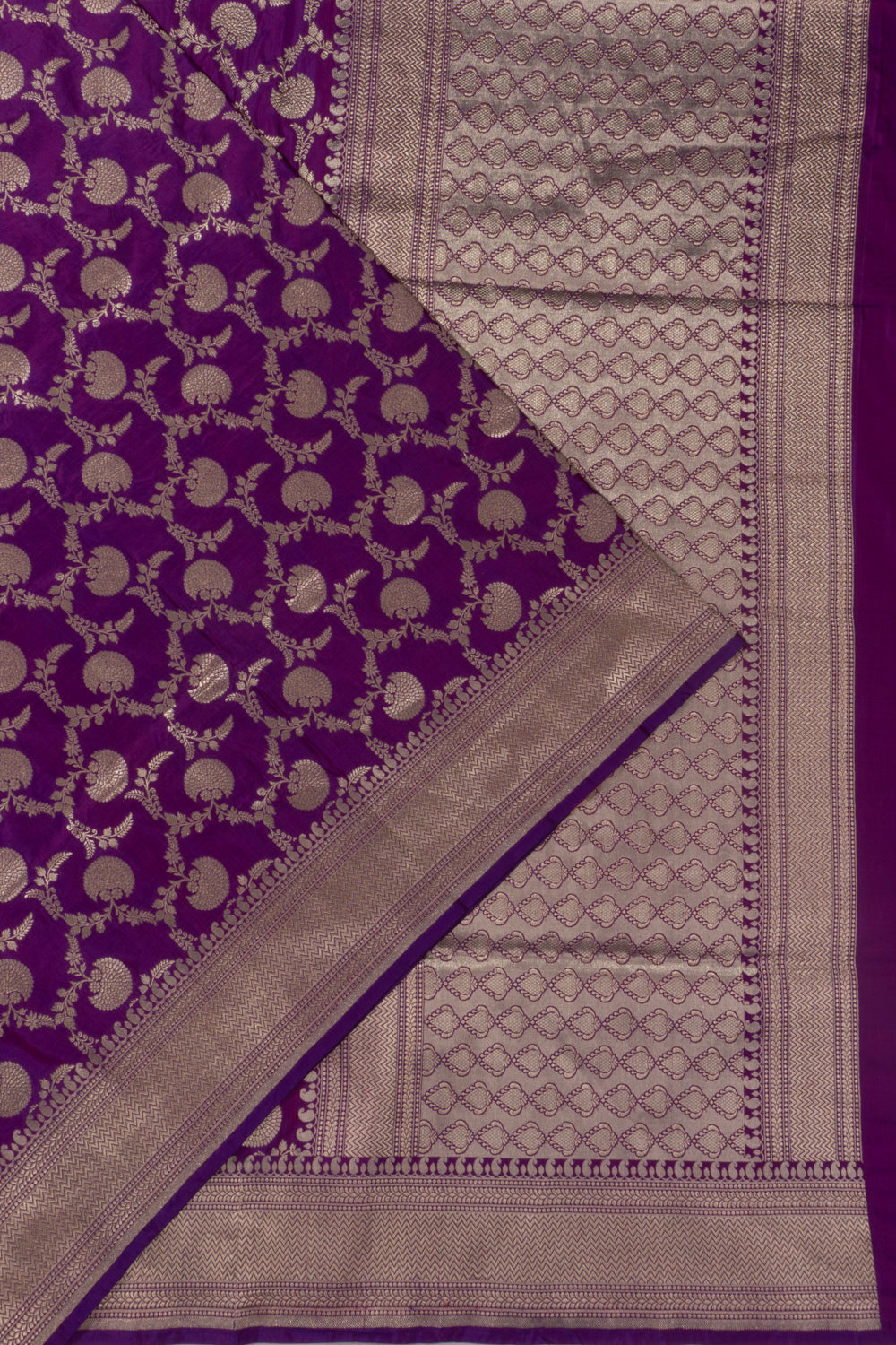 Banarasi Silk Jaal Purple Saree
