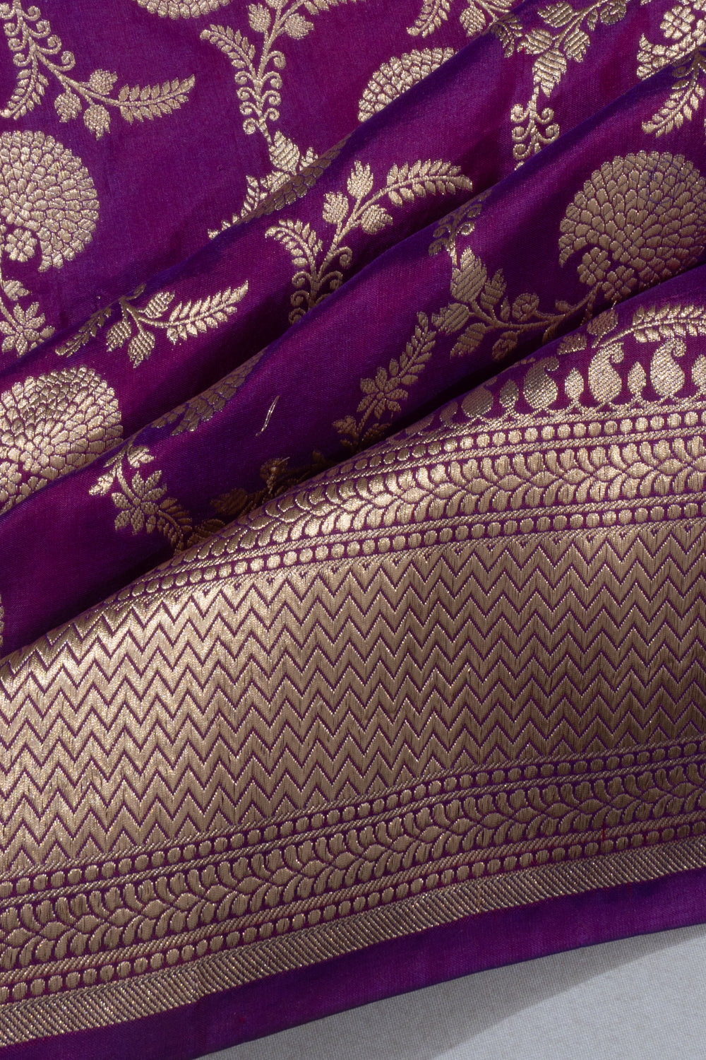 Banarasi Silk Jaal Purple Saree