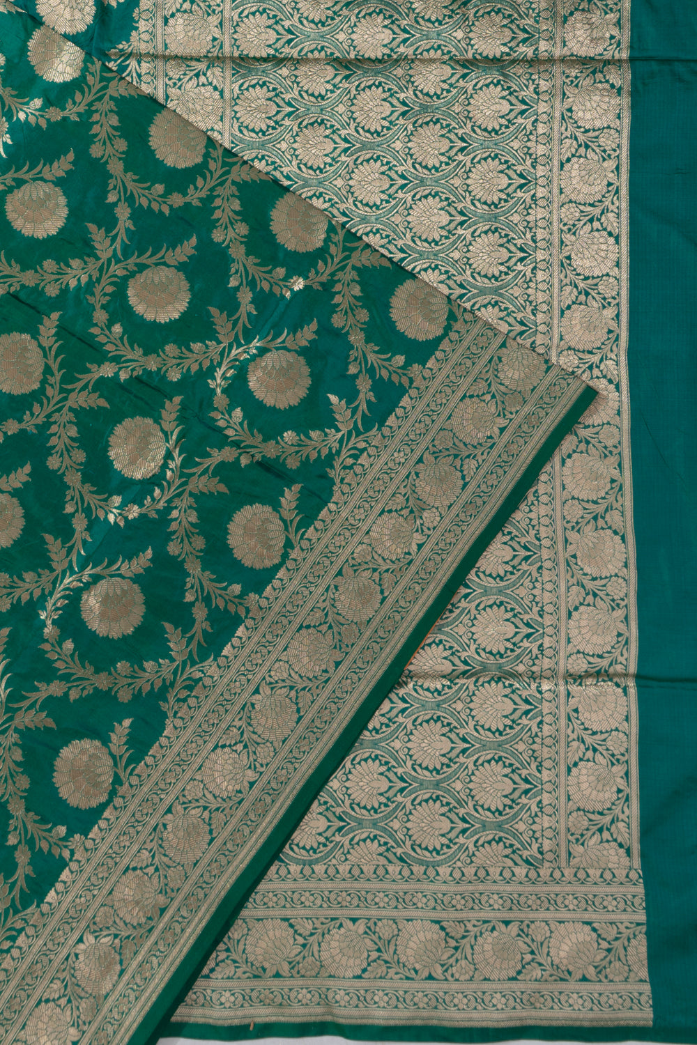 Banarasi Silk Jaal Green Saree