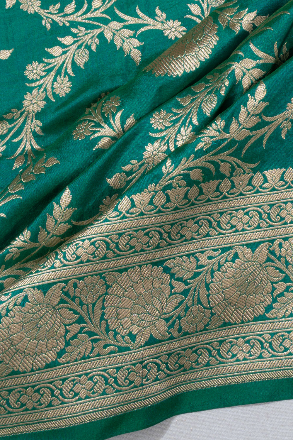 Banarasi Silk Jaal Green Saree