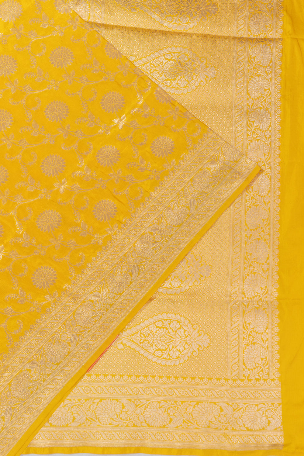 Banarasi Silk Jaal Yellow Saree