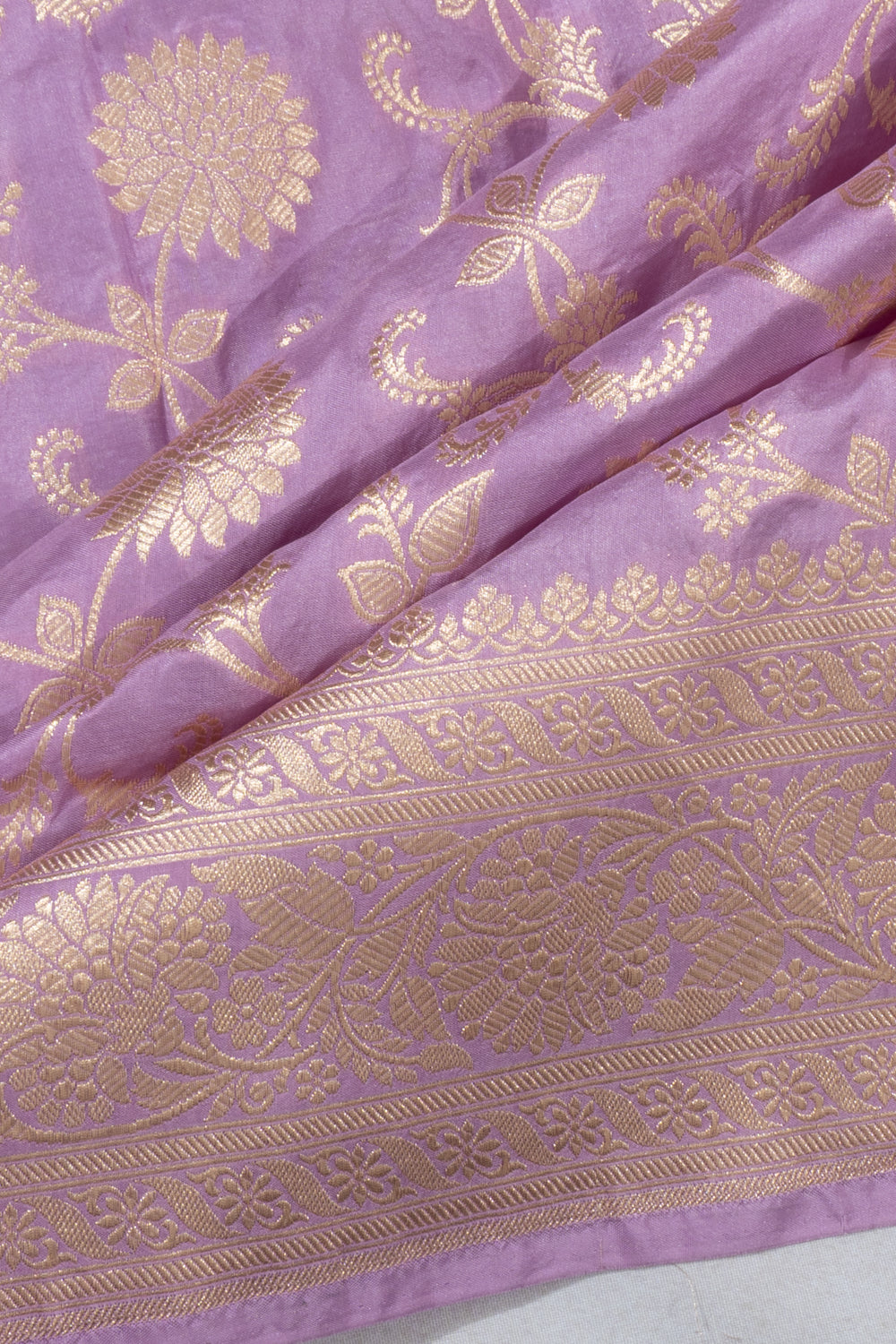 Banarasi Silk Jaal Lavender Saree