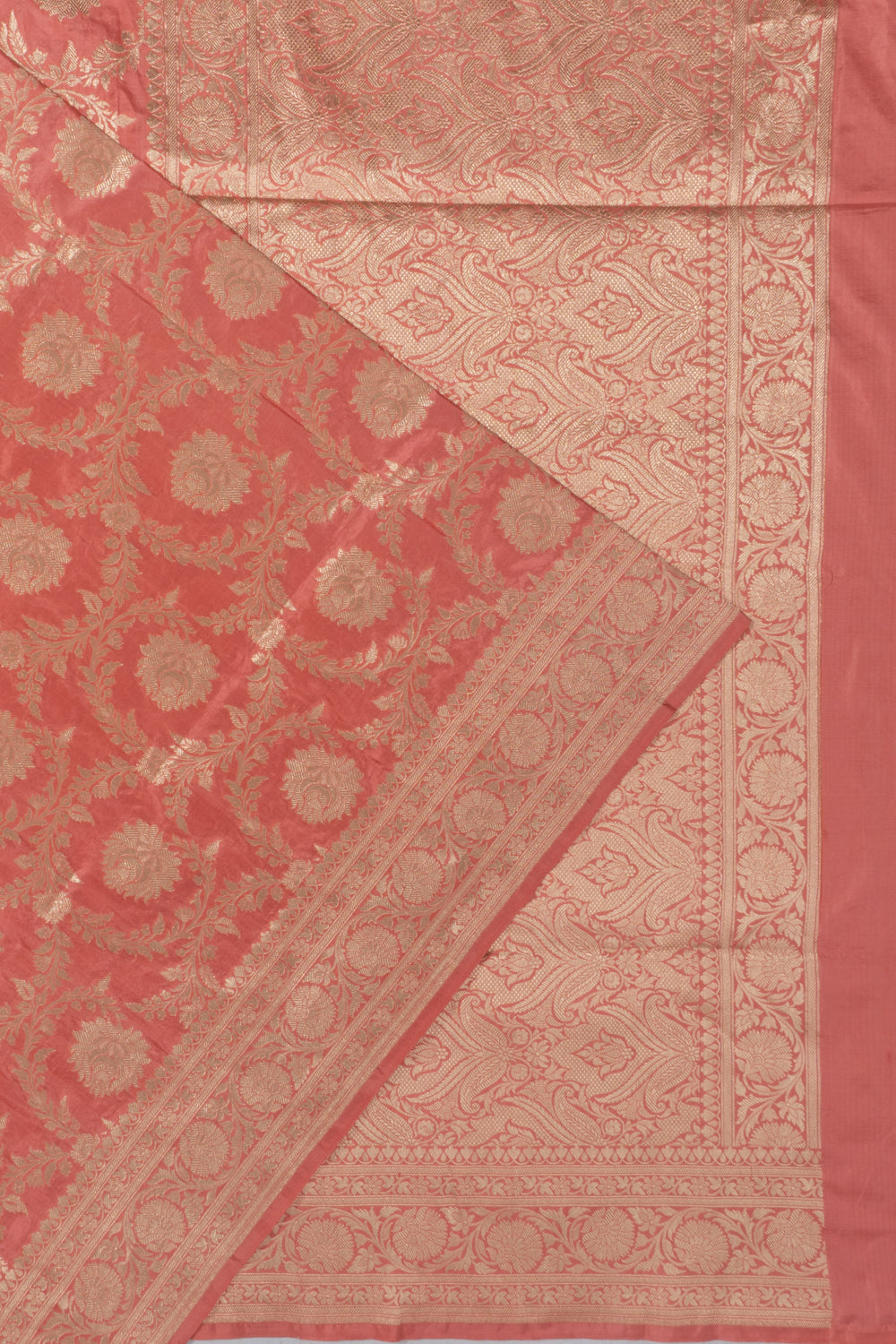 Banarasi Silk Brocade Peach Saree
