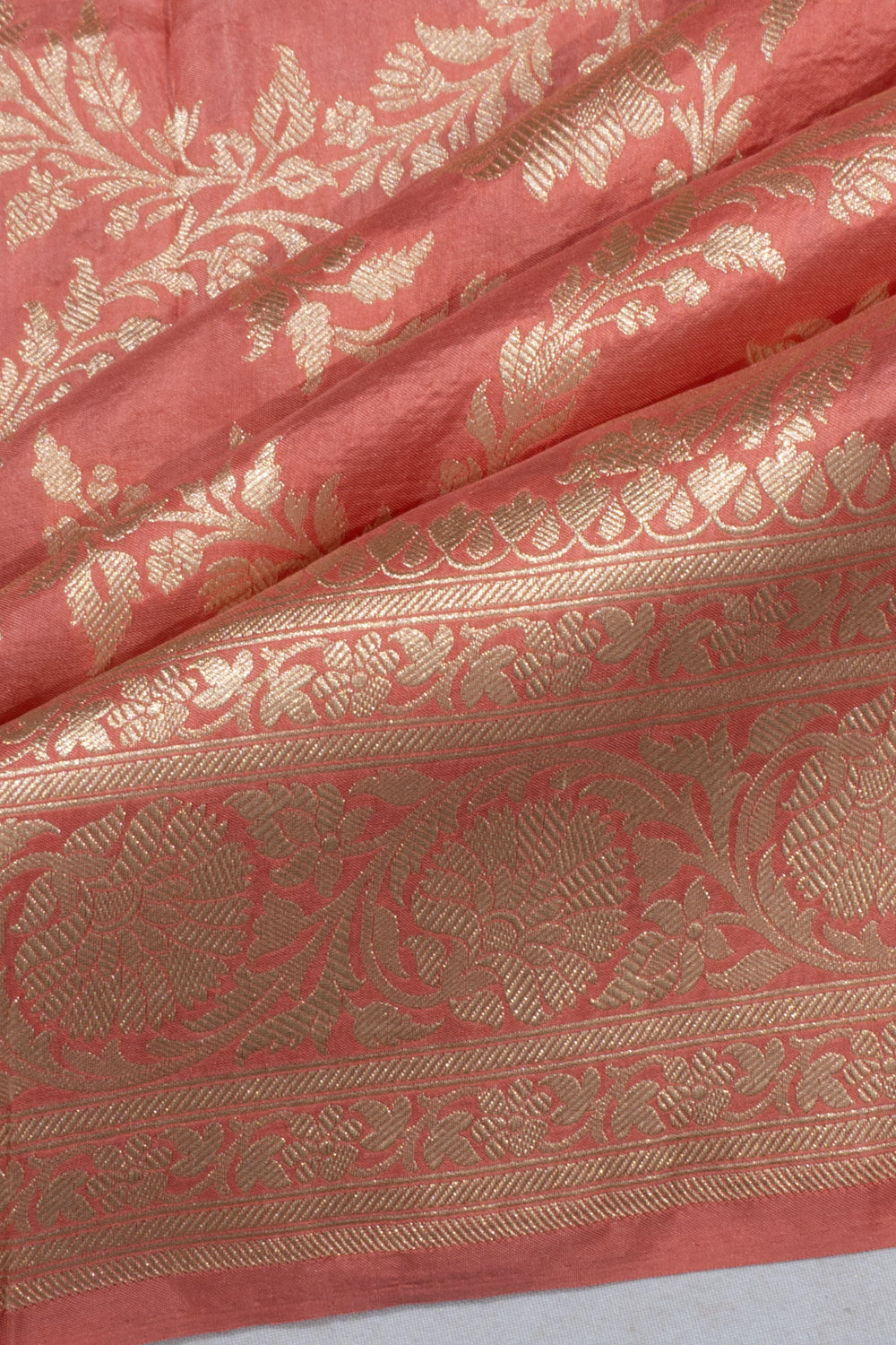 Banarasi Silk Brocade Peach Saree