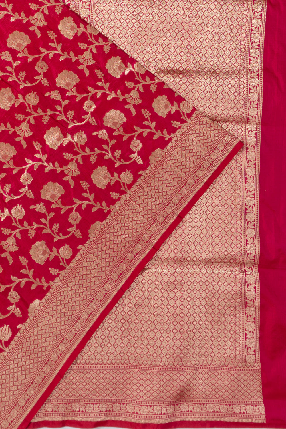 Banarasi Silk Jaal Rani Pink Saree