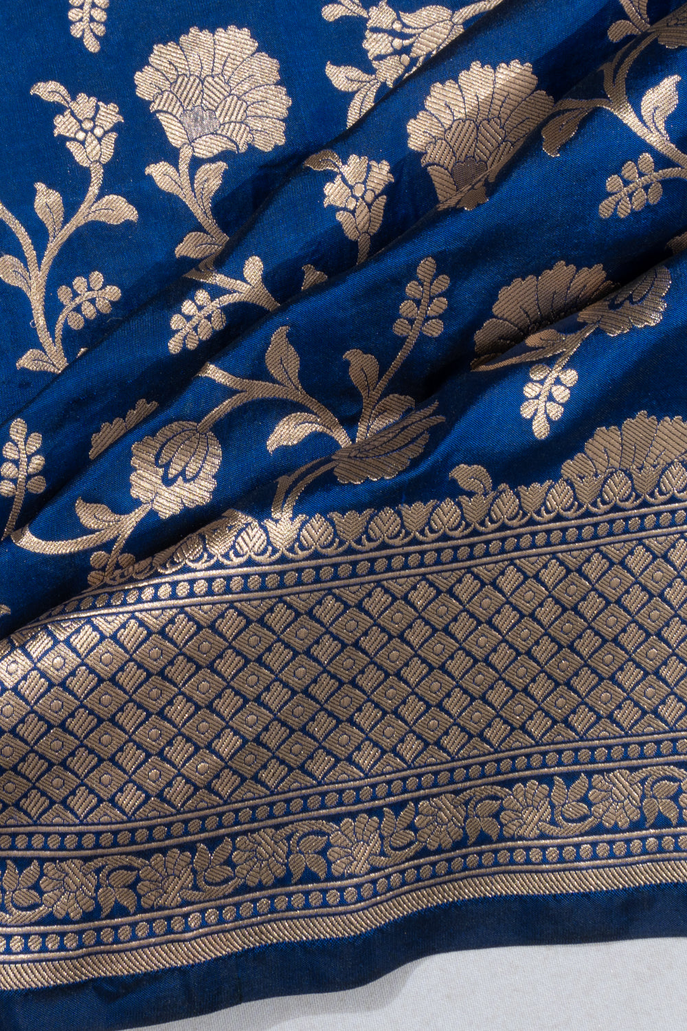 Banarasi Silk Jaal Royal Blue Saree