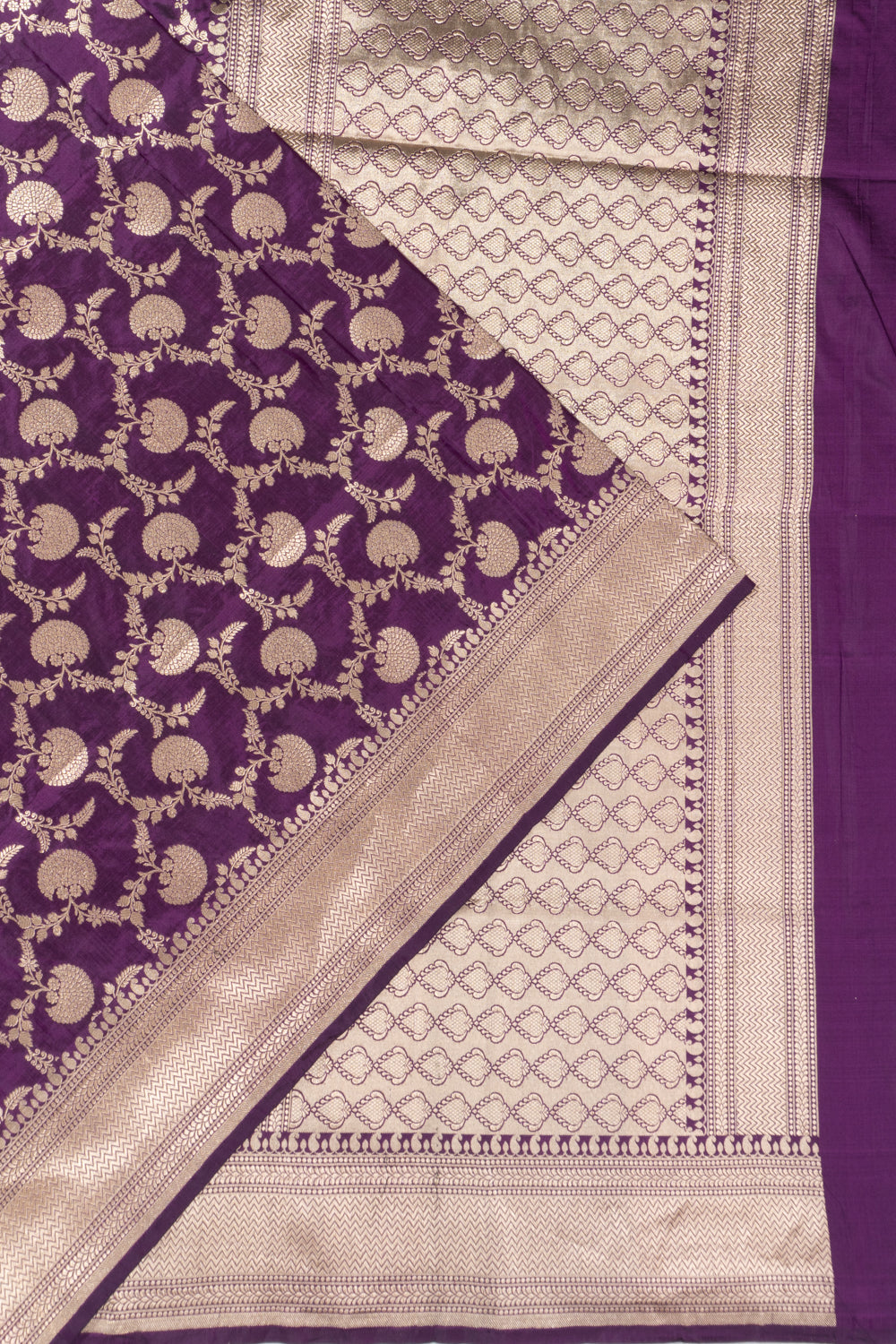 Banarasi Silk Brocade Purple Saree