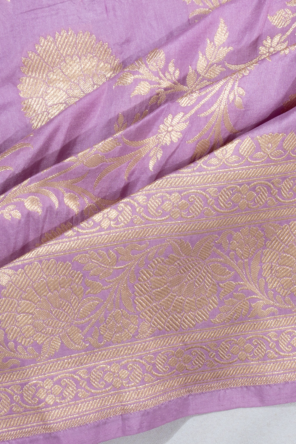 Banarasi Silk Brocade Lavender Saree