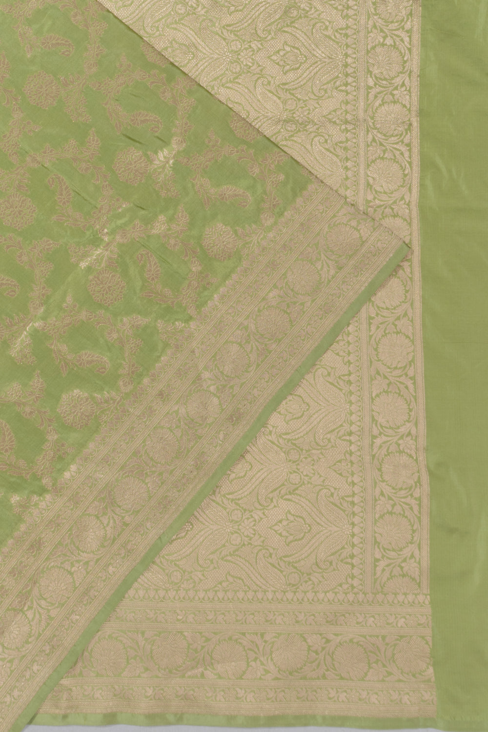 Banarasi Silk Jaal Pastel Green Saree