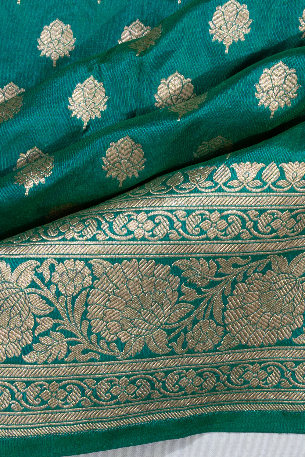 Banarasi Silk Butta Green Saree