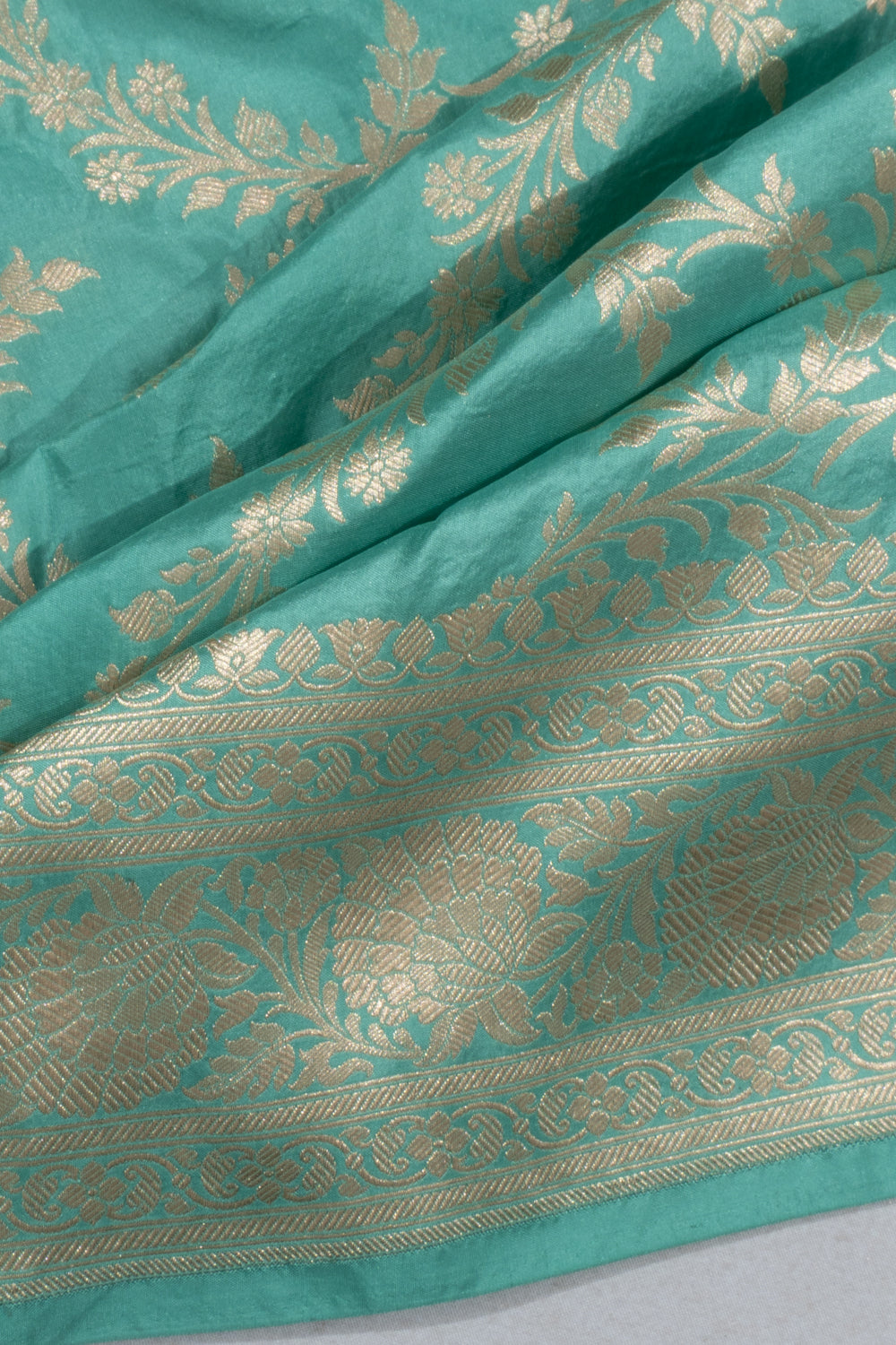 Banarasi Silk Jaal Sea Blue Saree