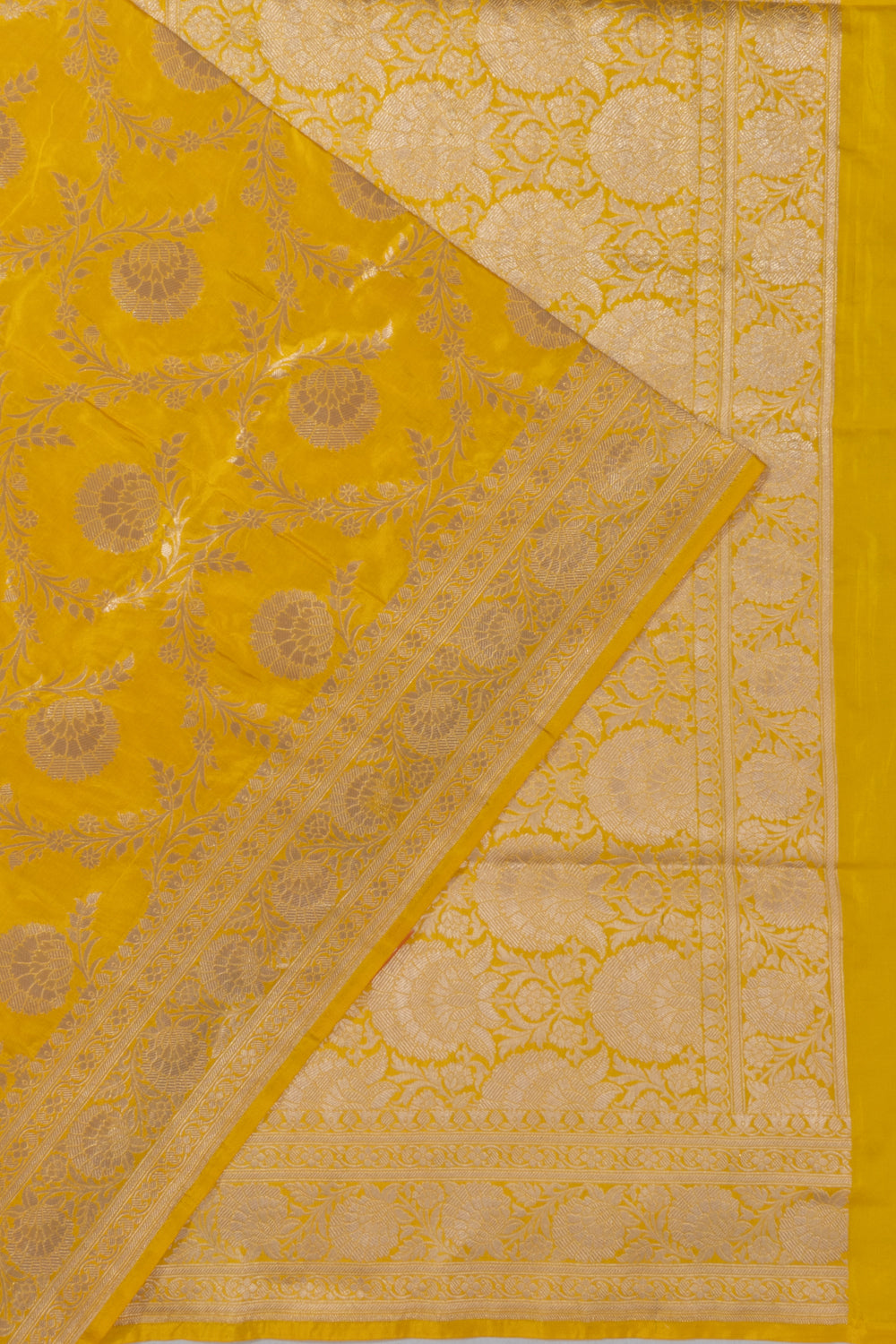 Banarasi Silk Jaal Yellow Saree