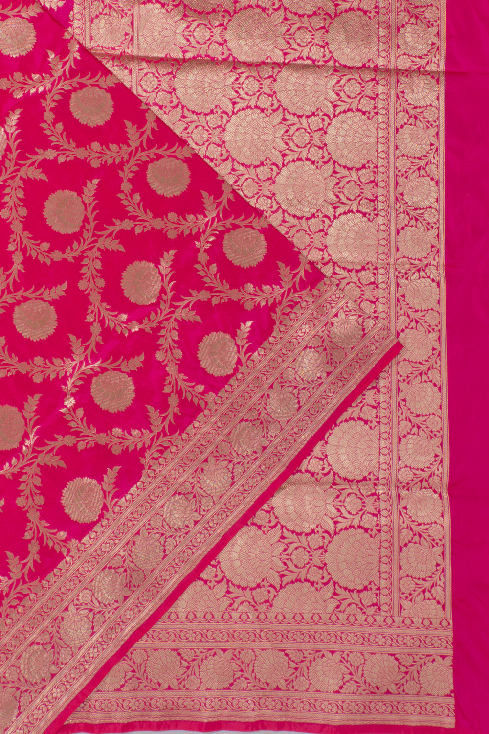 Banarasi Silk Jaal Rani Pink Saree