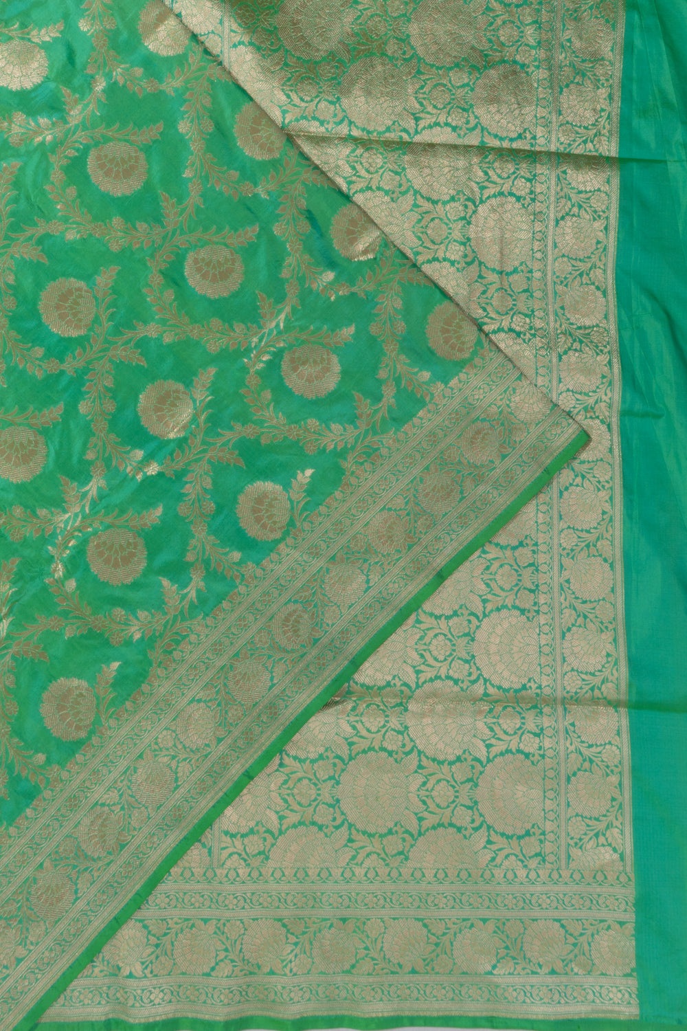 Banarasi Silk Jaal Green Saree