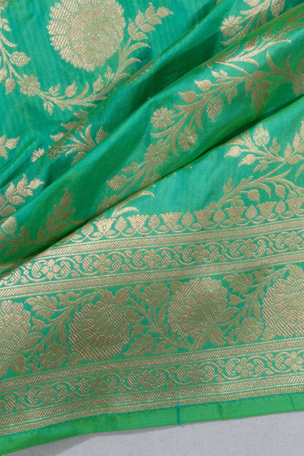 Banarasi Silk Jaal Green Saree