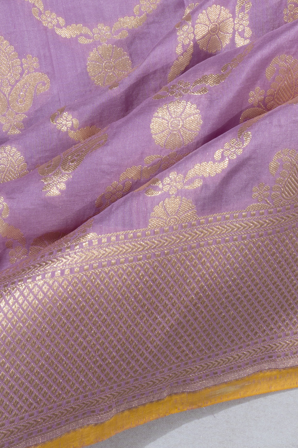 Banarasi Silk Brocade Lavender Saree