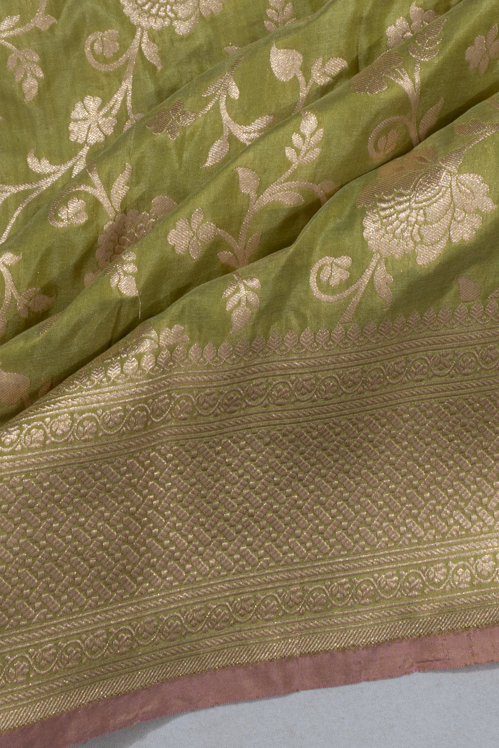 Banarasi Silk Jaal Green Saree