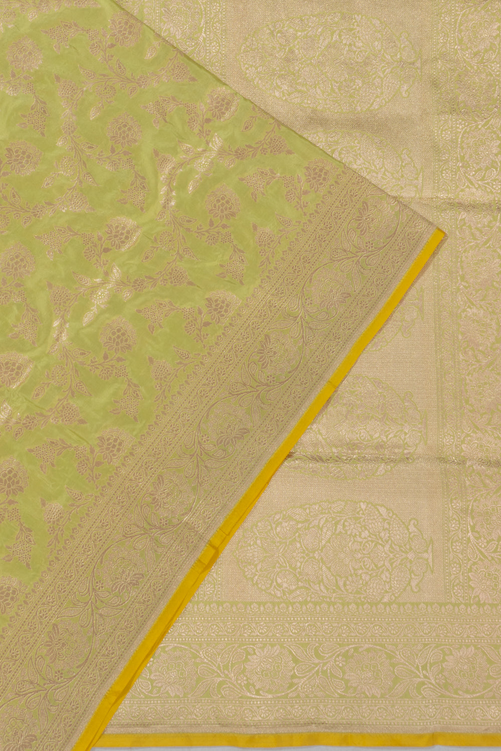 Banarasi Silk Brocade Pastel Green Saree