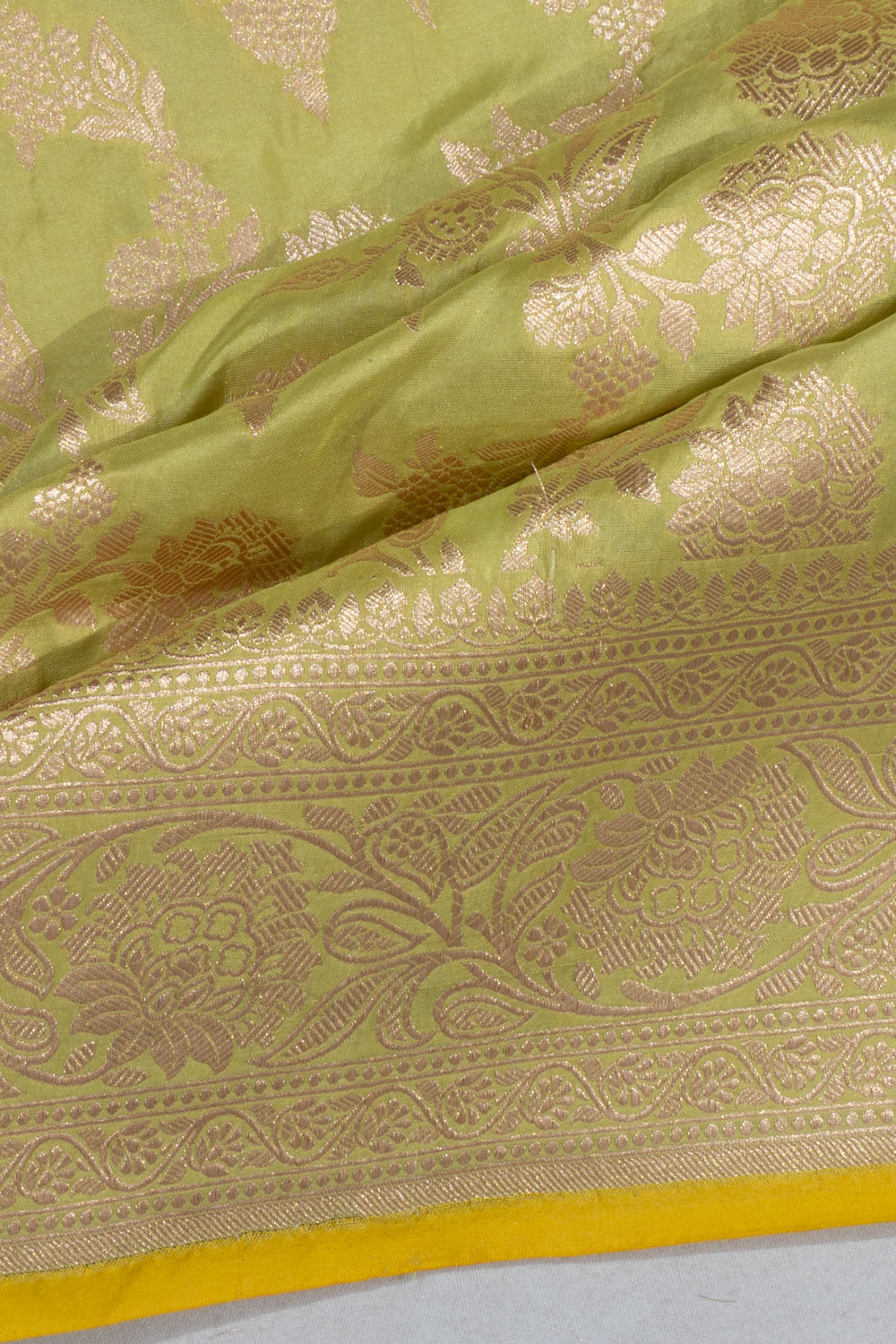 Banarasi Silk Brocade Pastel Green Saree