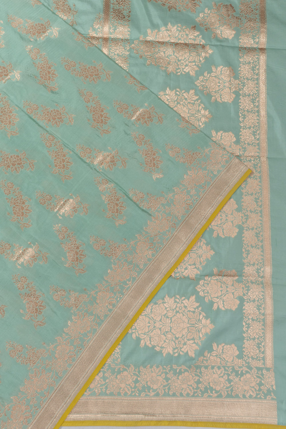 Banarasi Silk Brocade Pastel Blue Saree