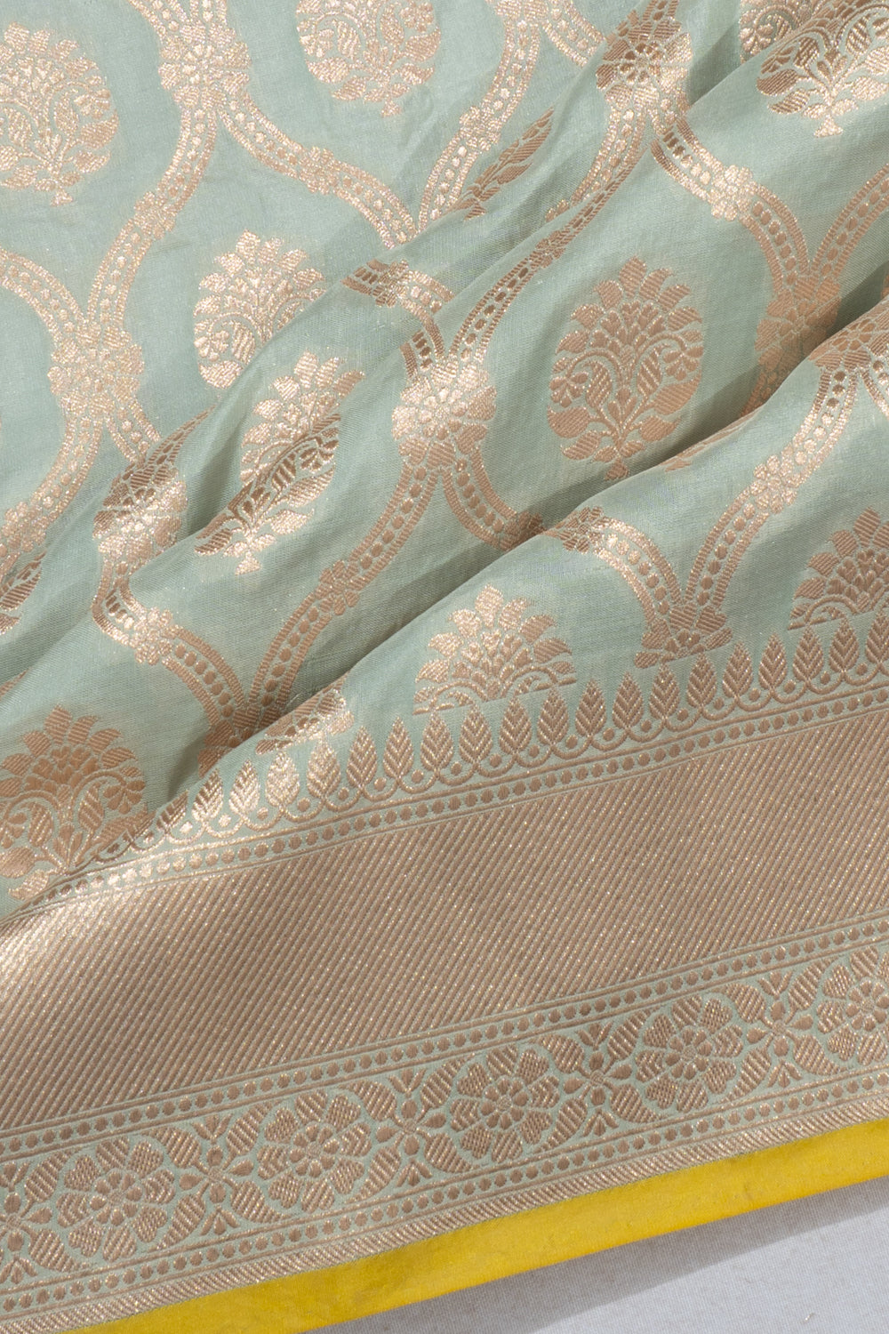 Banarasi Silk Jaal Pastel Blue Saree