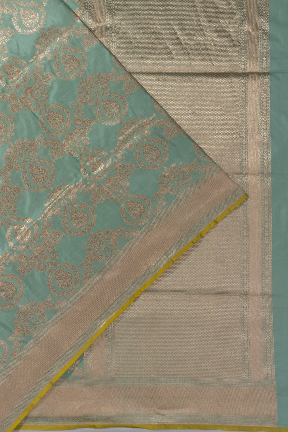 Banarasi Silk Brocade Pastel Blue Saree