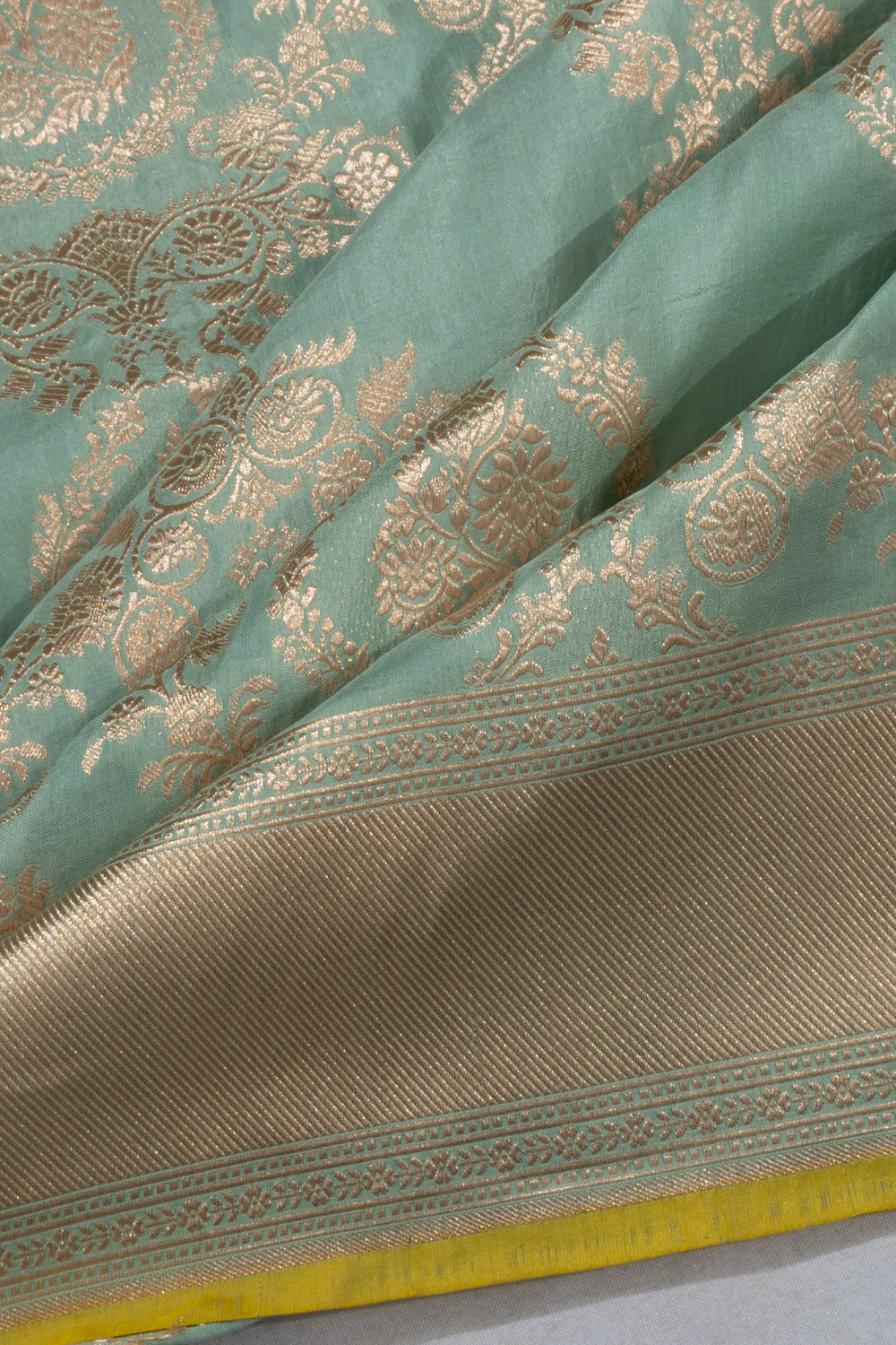 Banarasi Silk Brocade Pastel Blue Saree