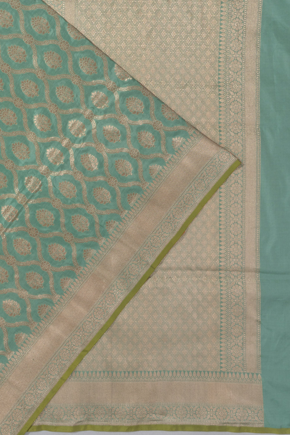 Banarasi Silk Brocade Pista Green Saree