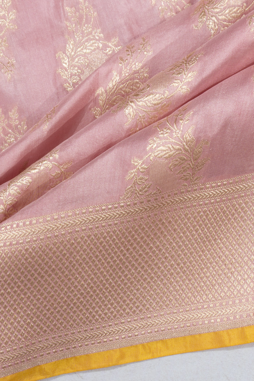 Banarasi Silk Brocade Pastel Pink Saree