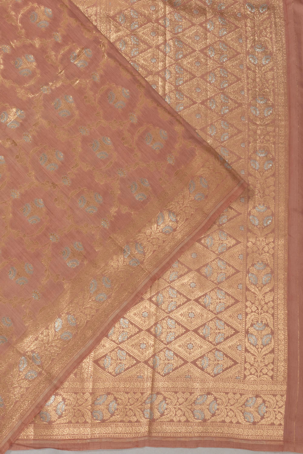 Banarasi Katan Silk Brocade Peach Saree