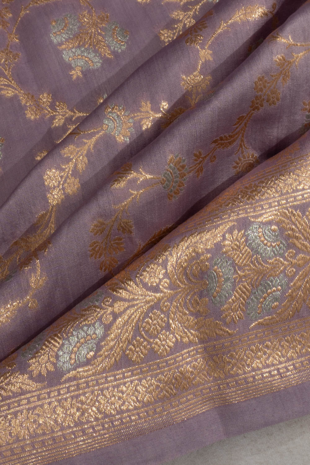 Banarasi Katan Silk Brocade Lavender Saree