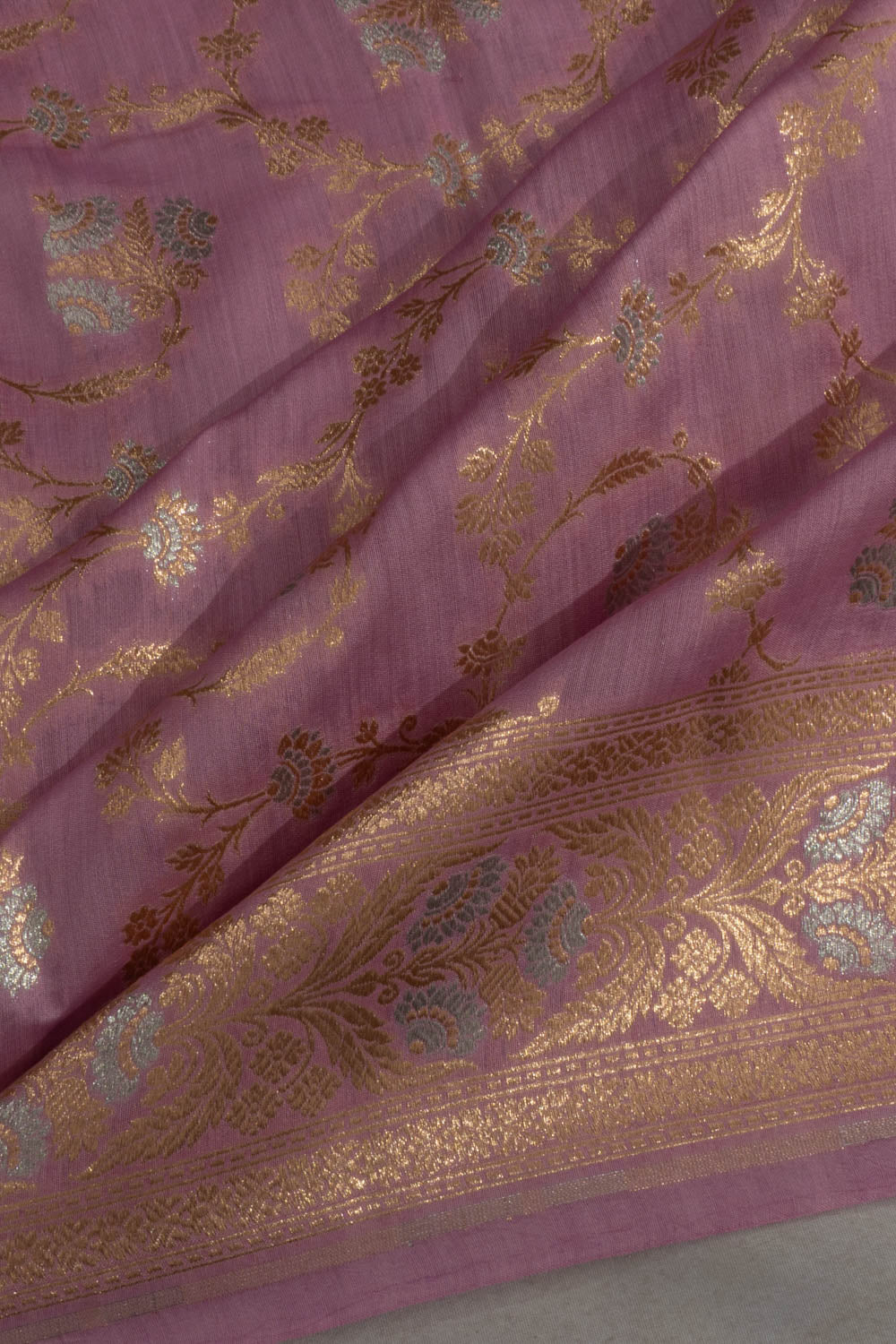 Banarasi Katan Silk Brocade Pink Saree