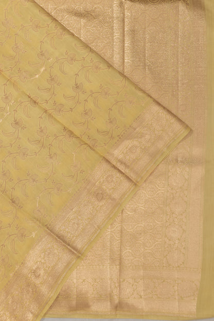 Banarasi Katan Silk Jaal Yellow Saree