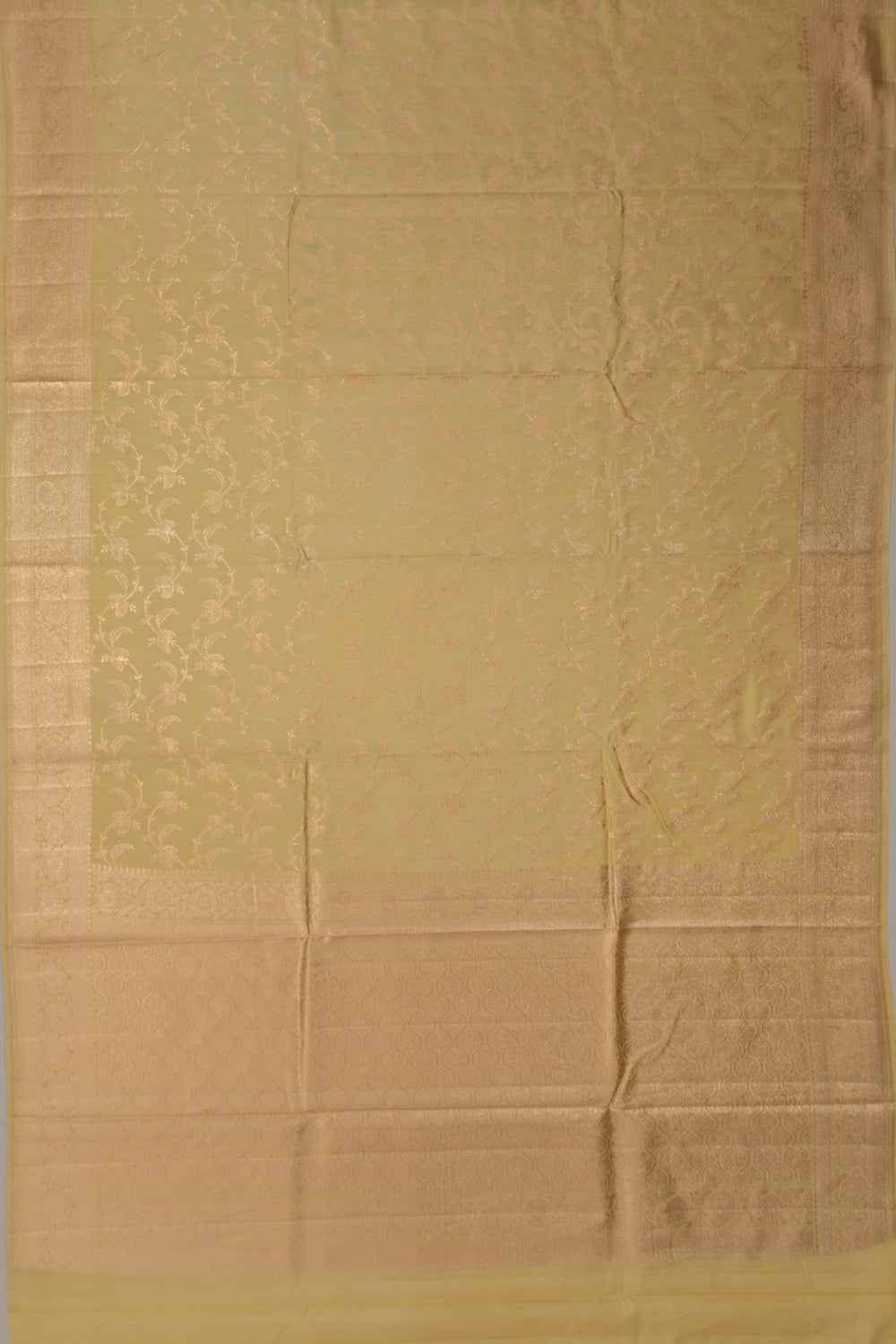 Banarasi Katan Silk Jaal Yellow Saree