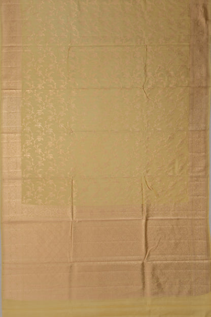 Banarasi Katan Silk Jaal Yellow Saree