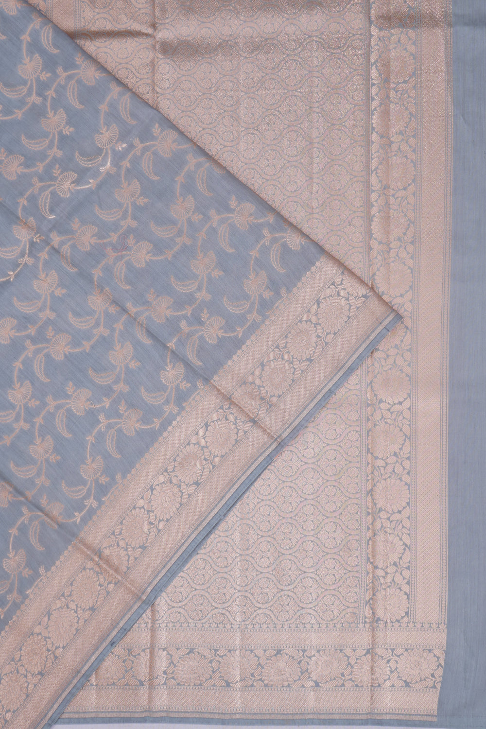 Banarasi Katan Silk Jaal Grey Saree