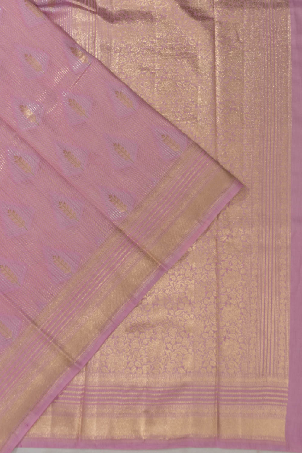 Banarasi Katan Silk Geometrical Brocade Pink Saree