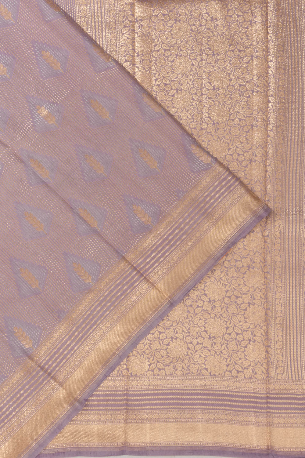 Banarasi Katan Silk Geometrical Brocade Lavender Saree