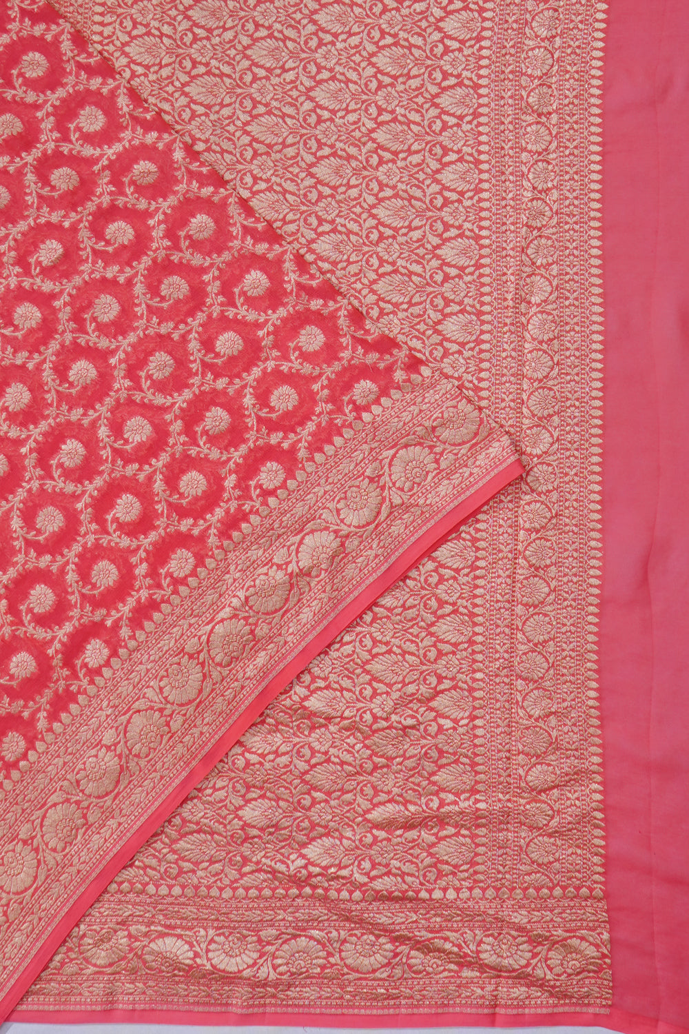 Banarasi Georgette Jaal Bright Pink Saree
