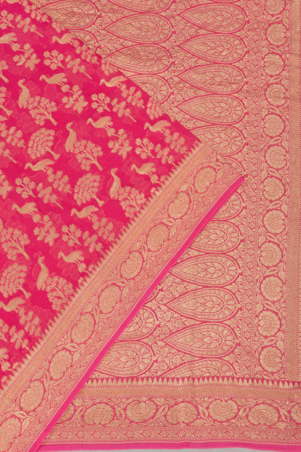 Banarasi Georgette Brocade Pink Saree