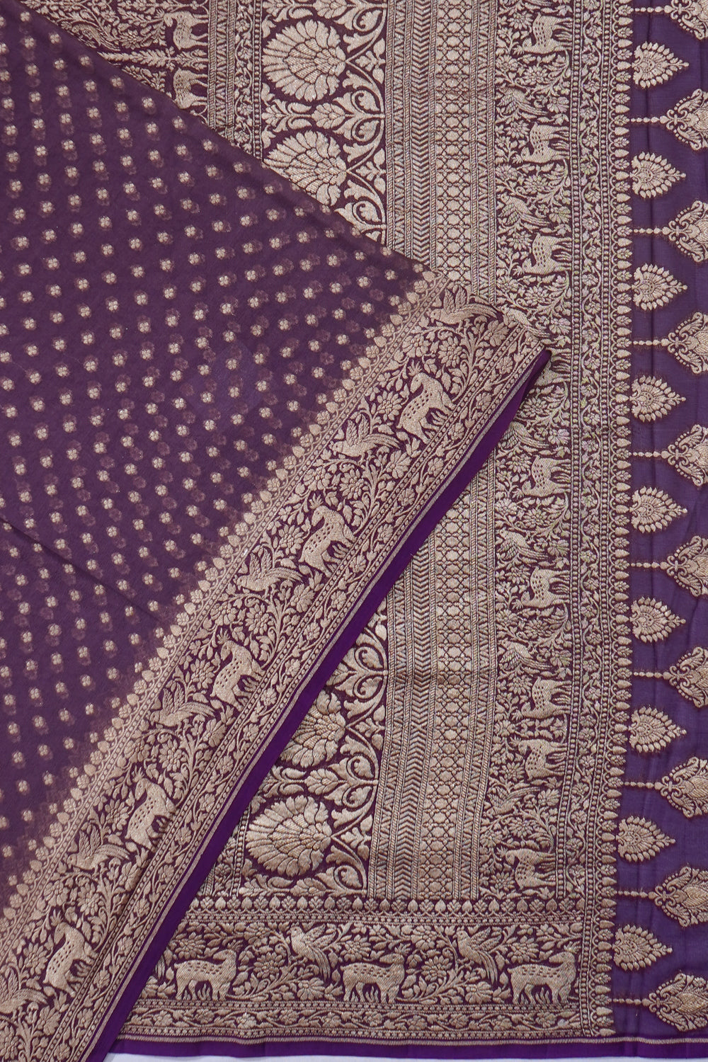 Banarasi Georgette Brocade Lilac Saree