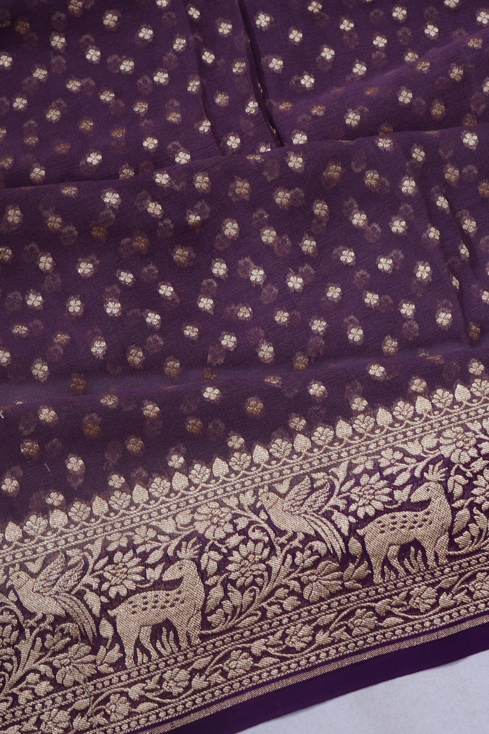 Banarasi Georgette Brocade Lilac Saree