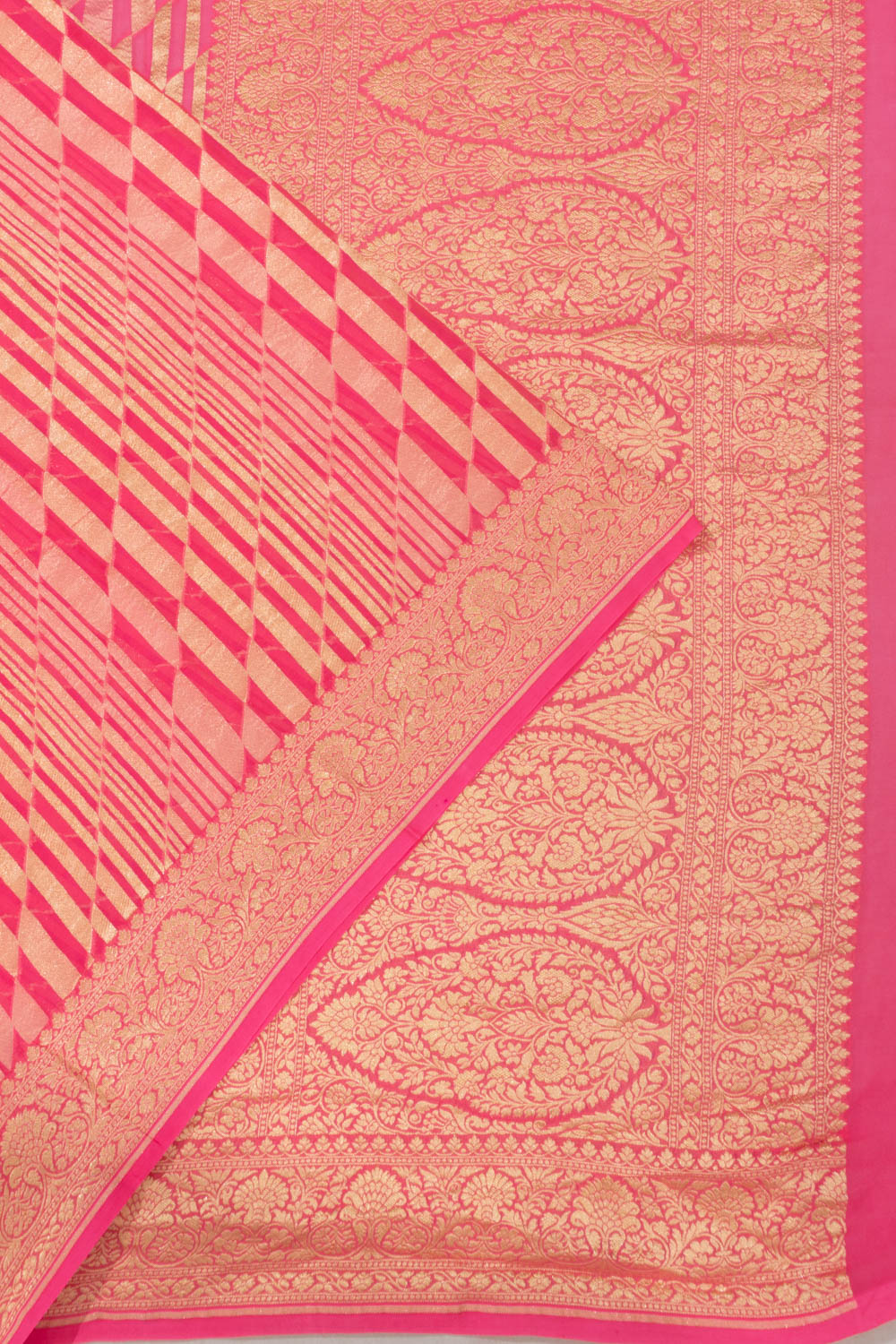 Banarasi Georgette Geometrical Brocade Pink Saree