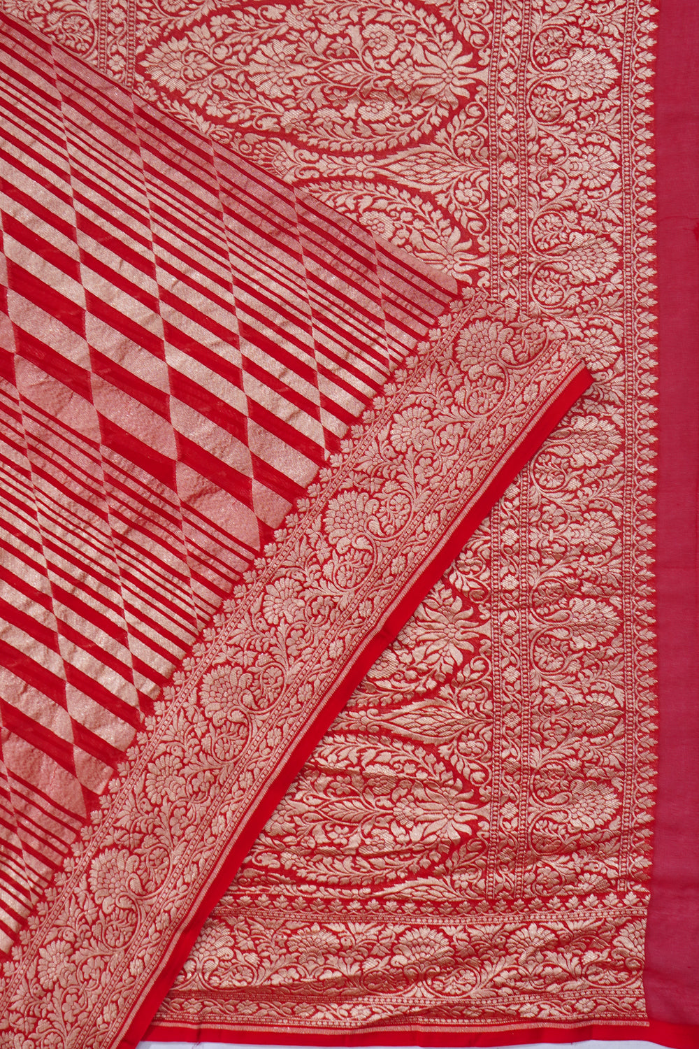 Banarasi Georgette Geometrical Brocade Red Saree