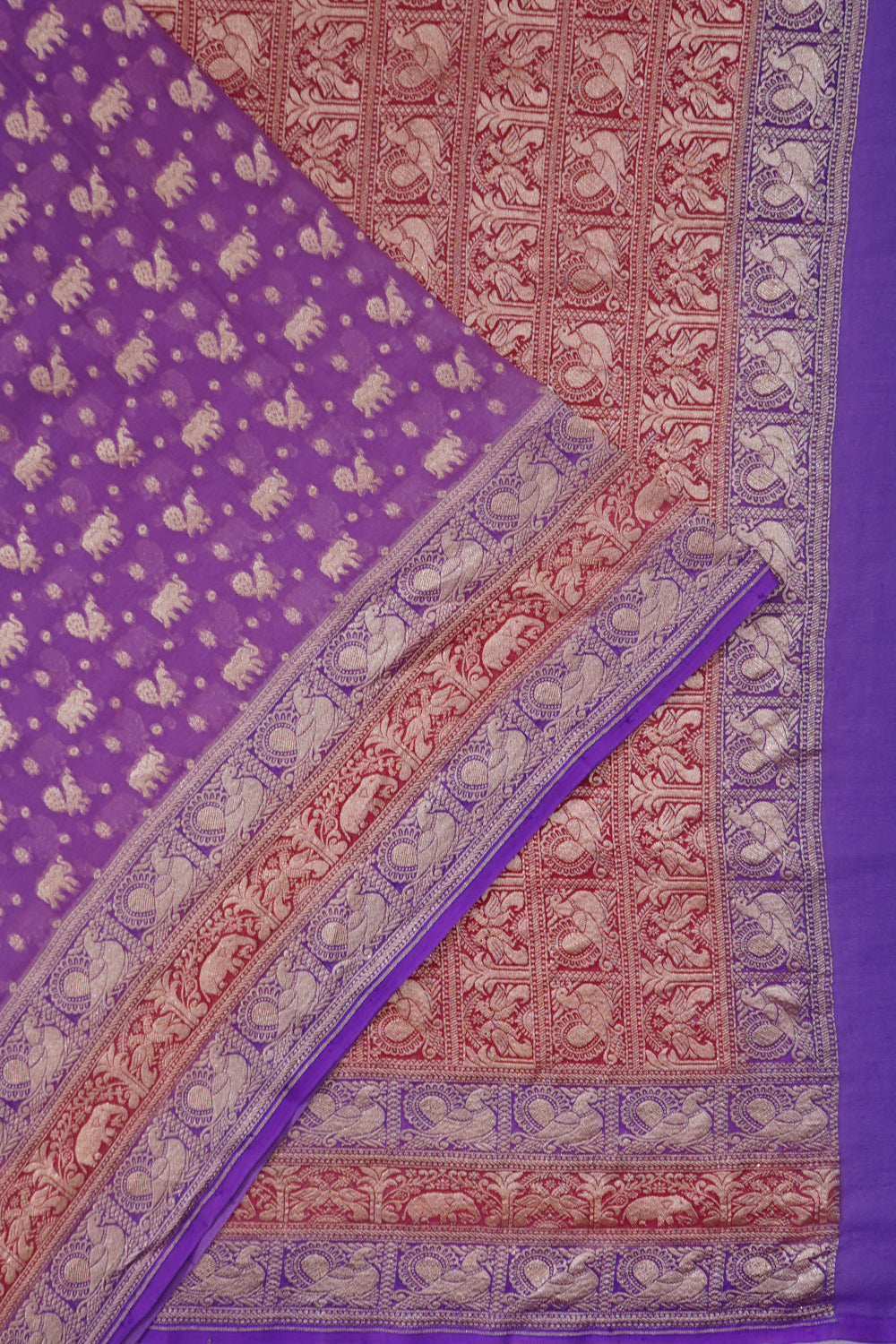 Banarasi Georgette Butta Lavender Saree
