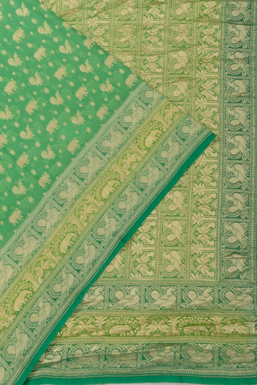 Banarasi Georgette Brocade Green Saree