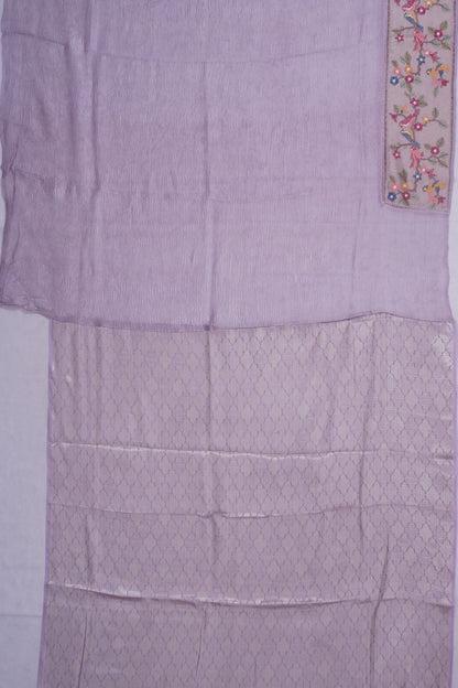Organza Crushed Tissue Lilac Saree